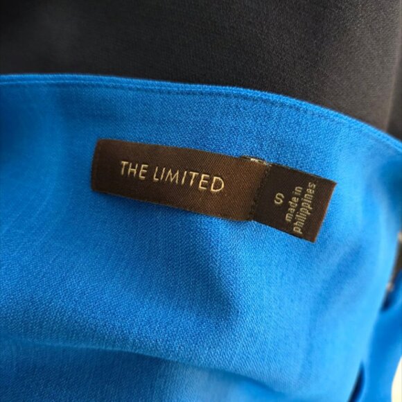 The Limited Black and Blue Dress with Belt Small - Picture 3 of 4